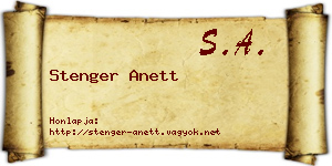 Stenger Anett névjegykártya